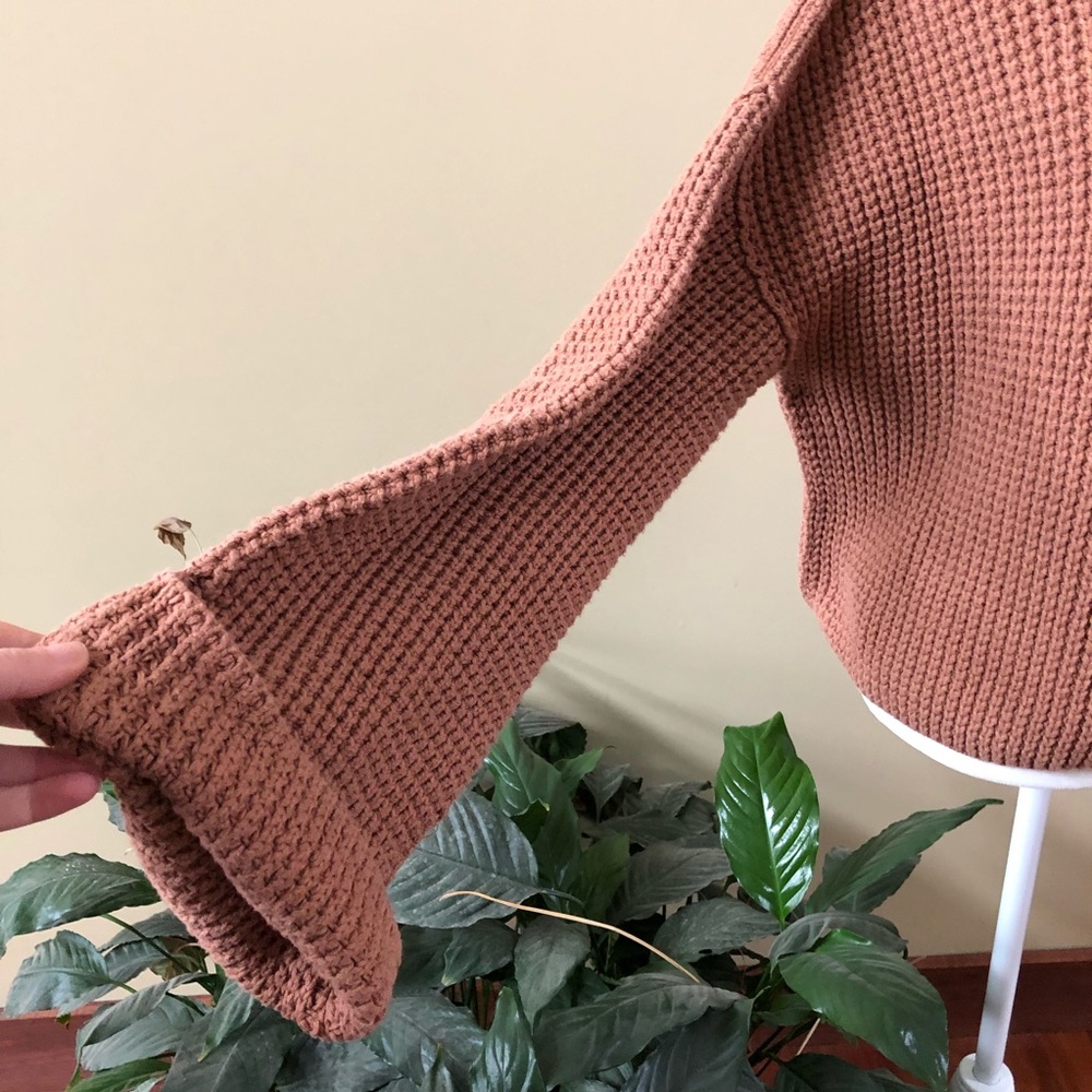 Free People Bell Sleeve Cowl Neck Sweater - Picture 2 of 6